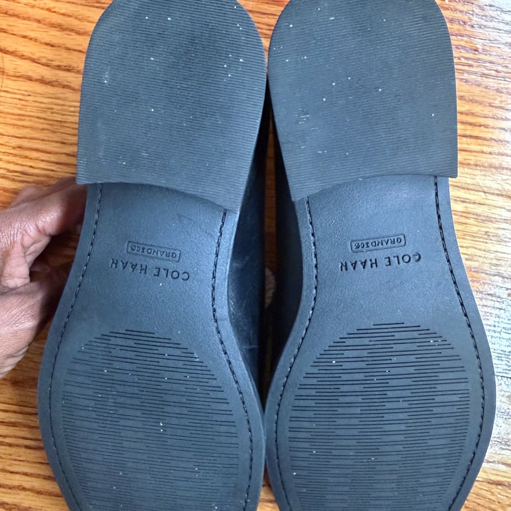 Cole Haan Black Leather Penny Loafers with Tan Insoles - Picture 3 of 4